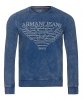 Armani Jeans bluza niebieska męska duże logo bawełniana